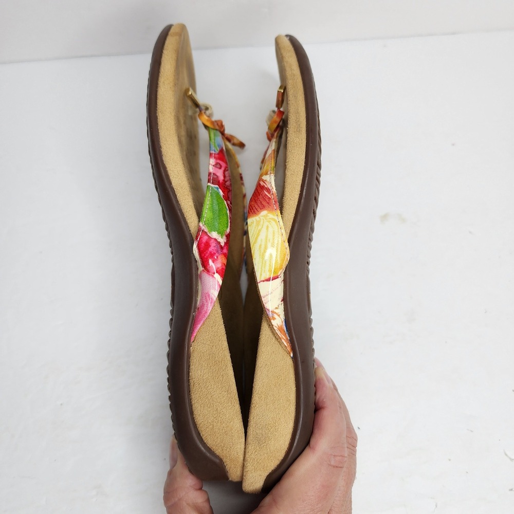 Vionic Bella II Sandal Womens 8 Multi Color Floral Orthotic‎ Bow Flip Flop Thong - Picture 9 of 9